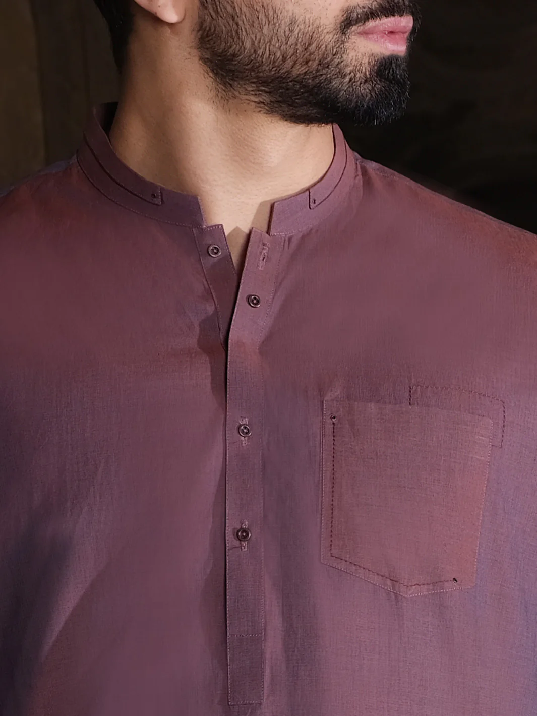 Maroon Blended Kameez Shalwar - AL-KS-2498 - Image 2