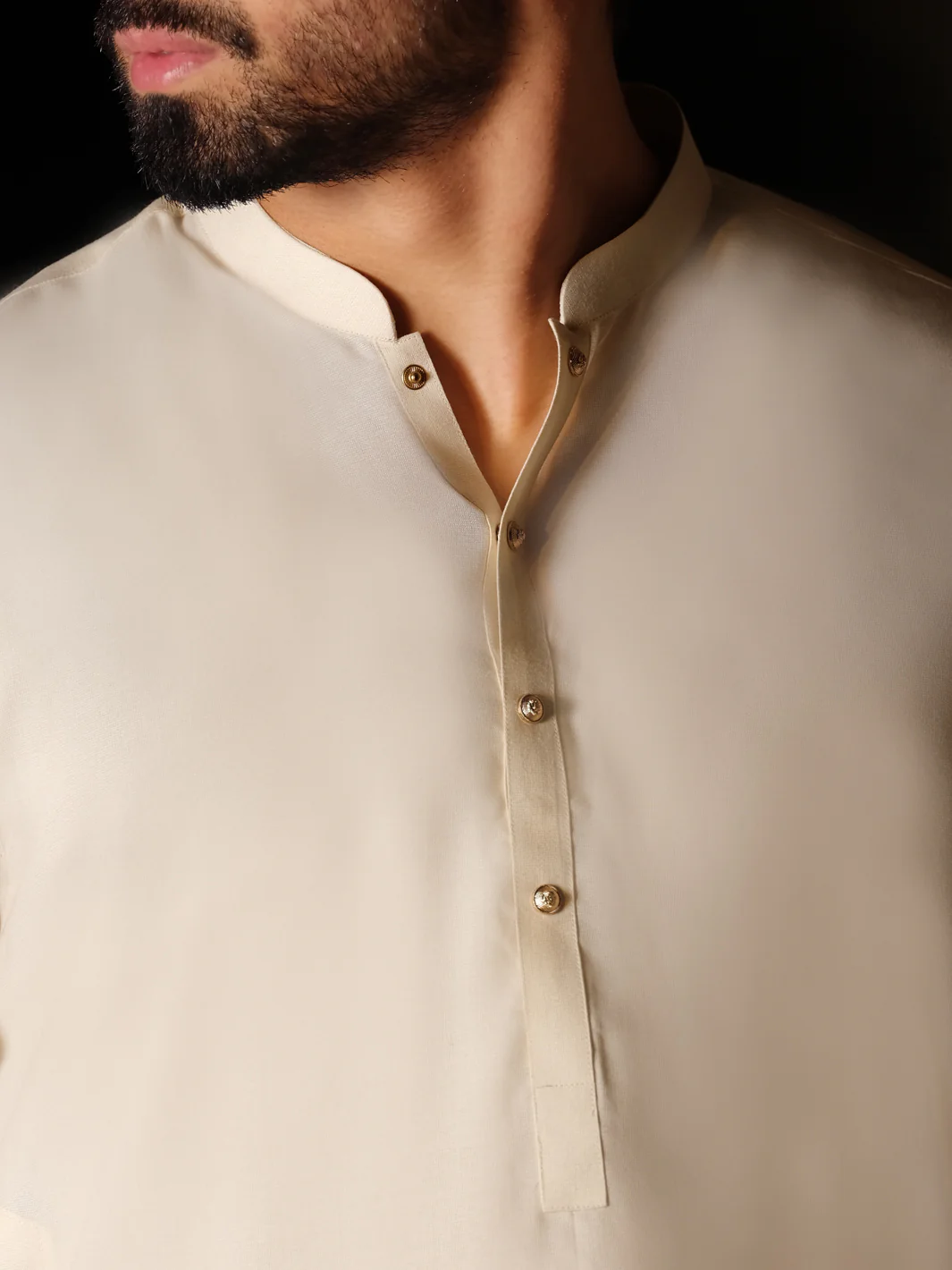 Off White Blended Kameez Shalwar - AL-KS-2500 - Image 2