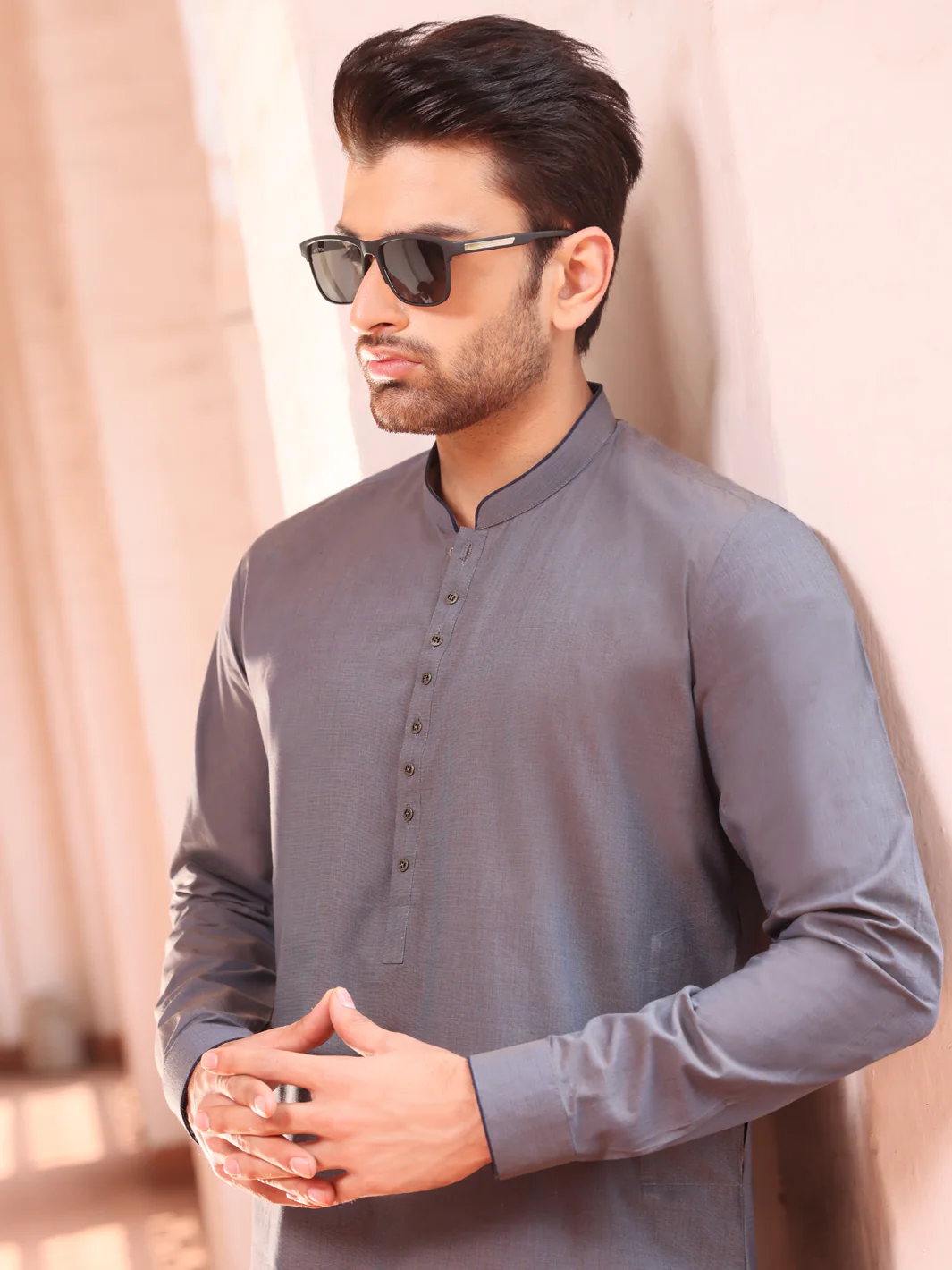 Grey Cotton Kurta Trouser - AL-KS-2509 - Image 3