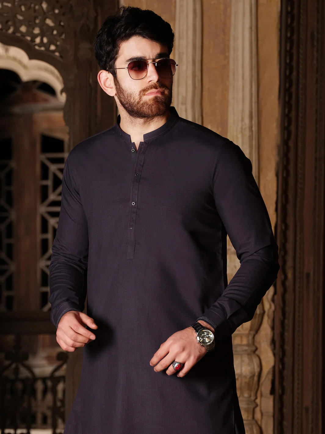 Purple Blended Kameez Shalwar - AL-KS-2519 - Image 3