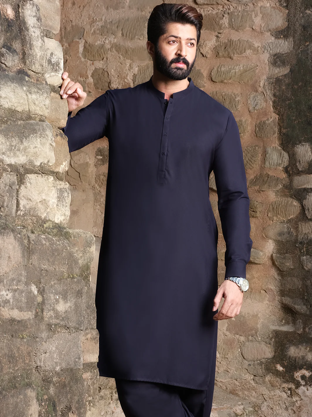 Blue Blended Kameez Shalwar - AL-KS-2546 - Image 3
