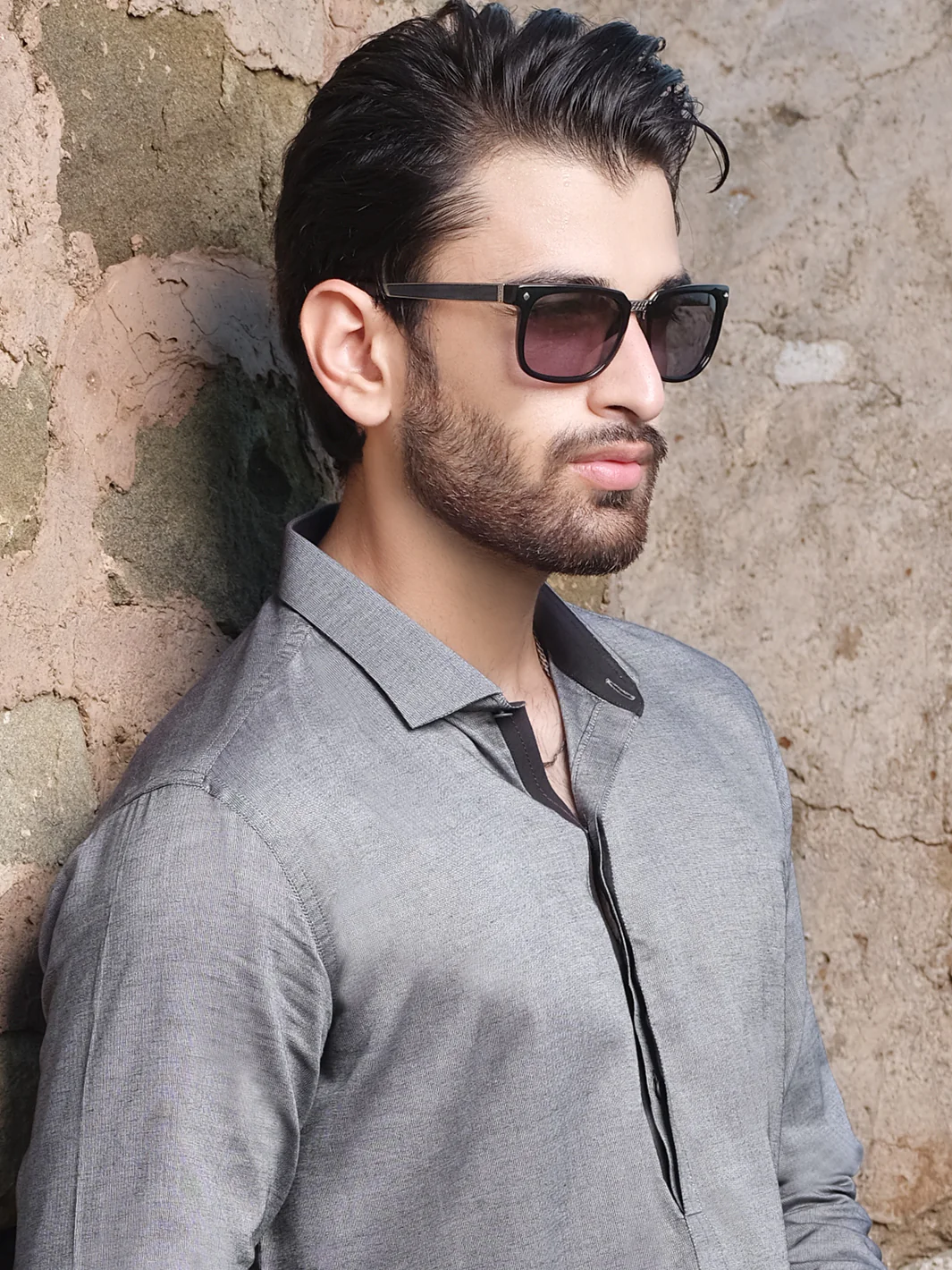 Grey Blended Kurta Pajama - AL-KS-2564 - Image 3