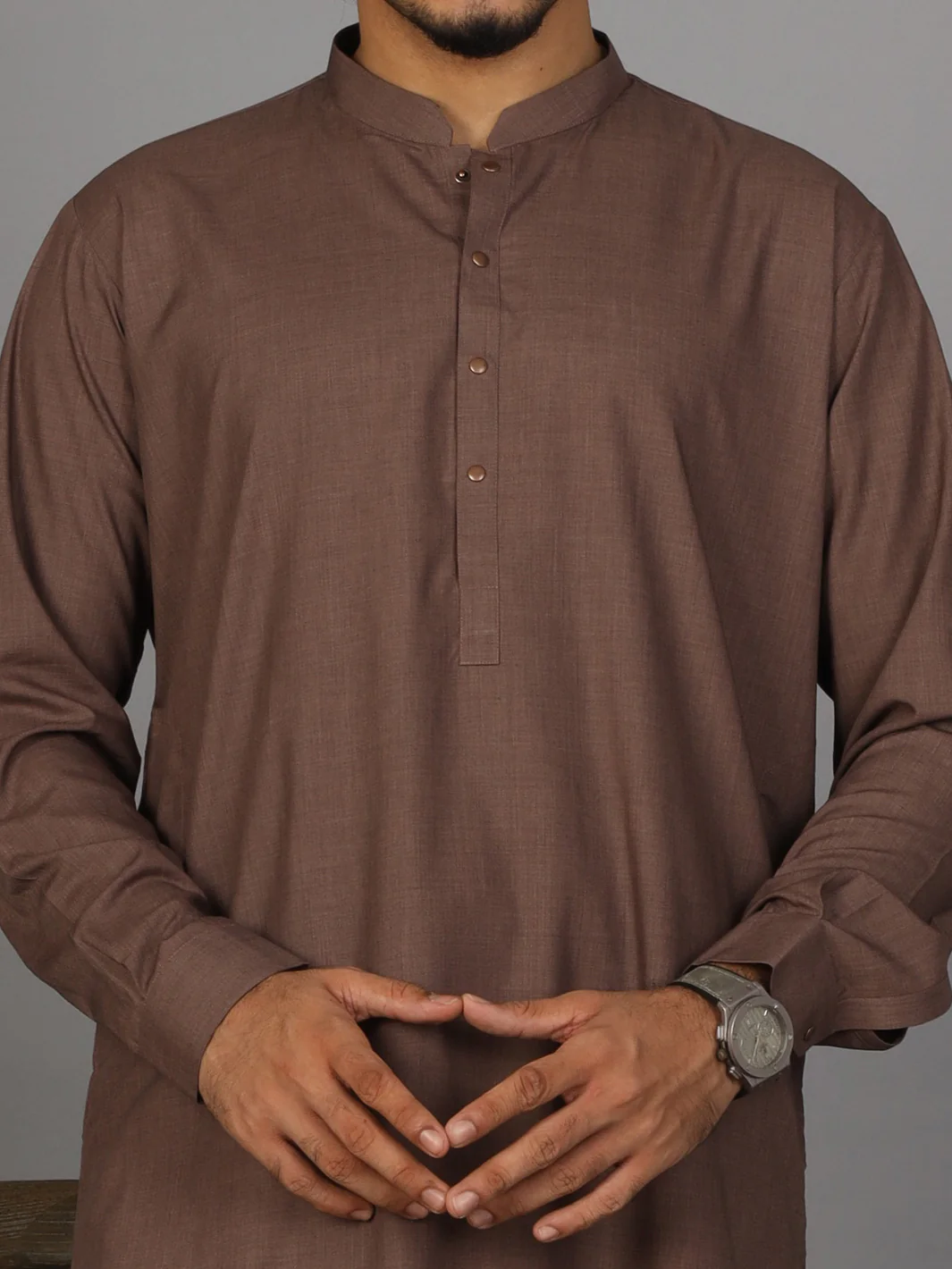 Brown Kameez Shalwar - AL-KS-2583C - Image 3