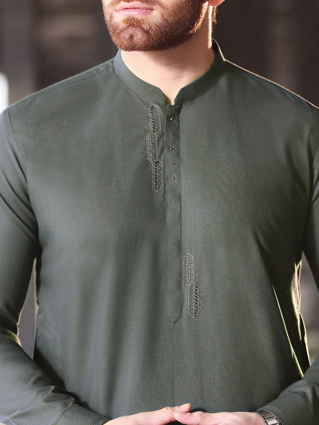 Green Blended Kameez Shalwar - AL-KS-2586 - Image 2