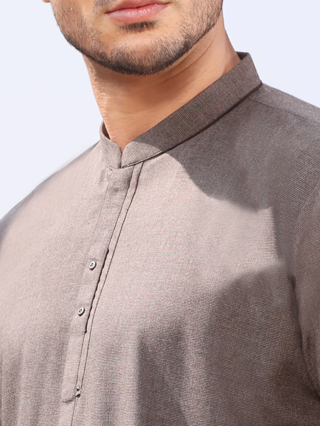 Grey Blended Kameez Shalwar - AL-KS-2589 - Image 2