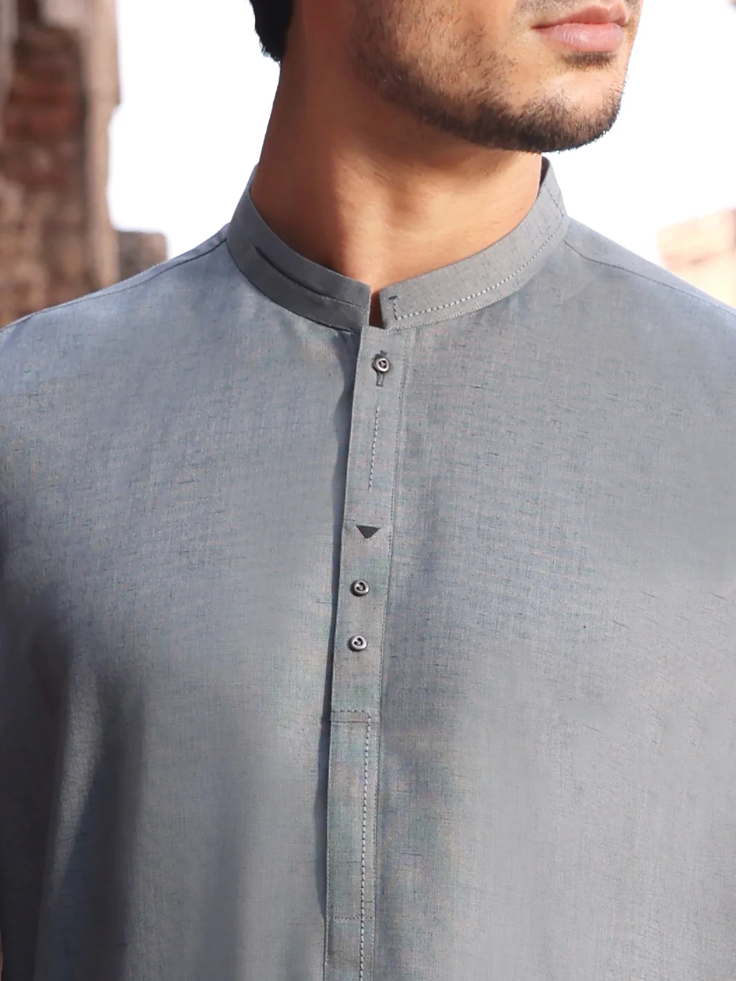 Light Blue Blended Kameez Shalwar - AL-KS-2600 - Image 3