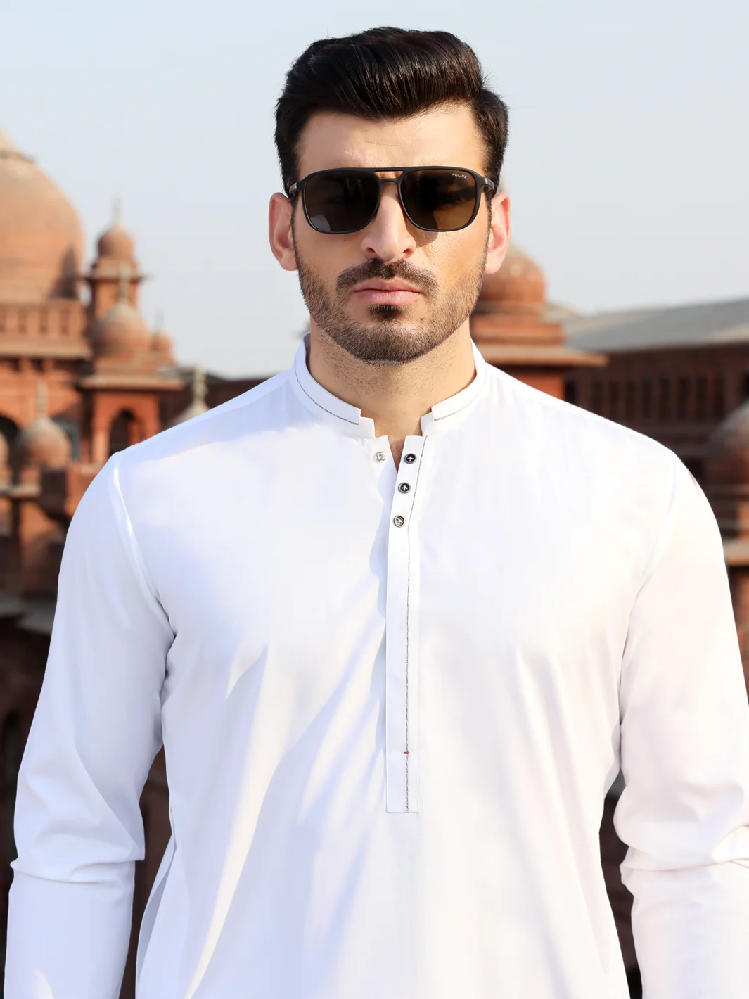 White Blended Kameez Shalwar - AL-KS-2610 - Image 2