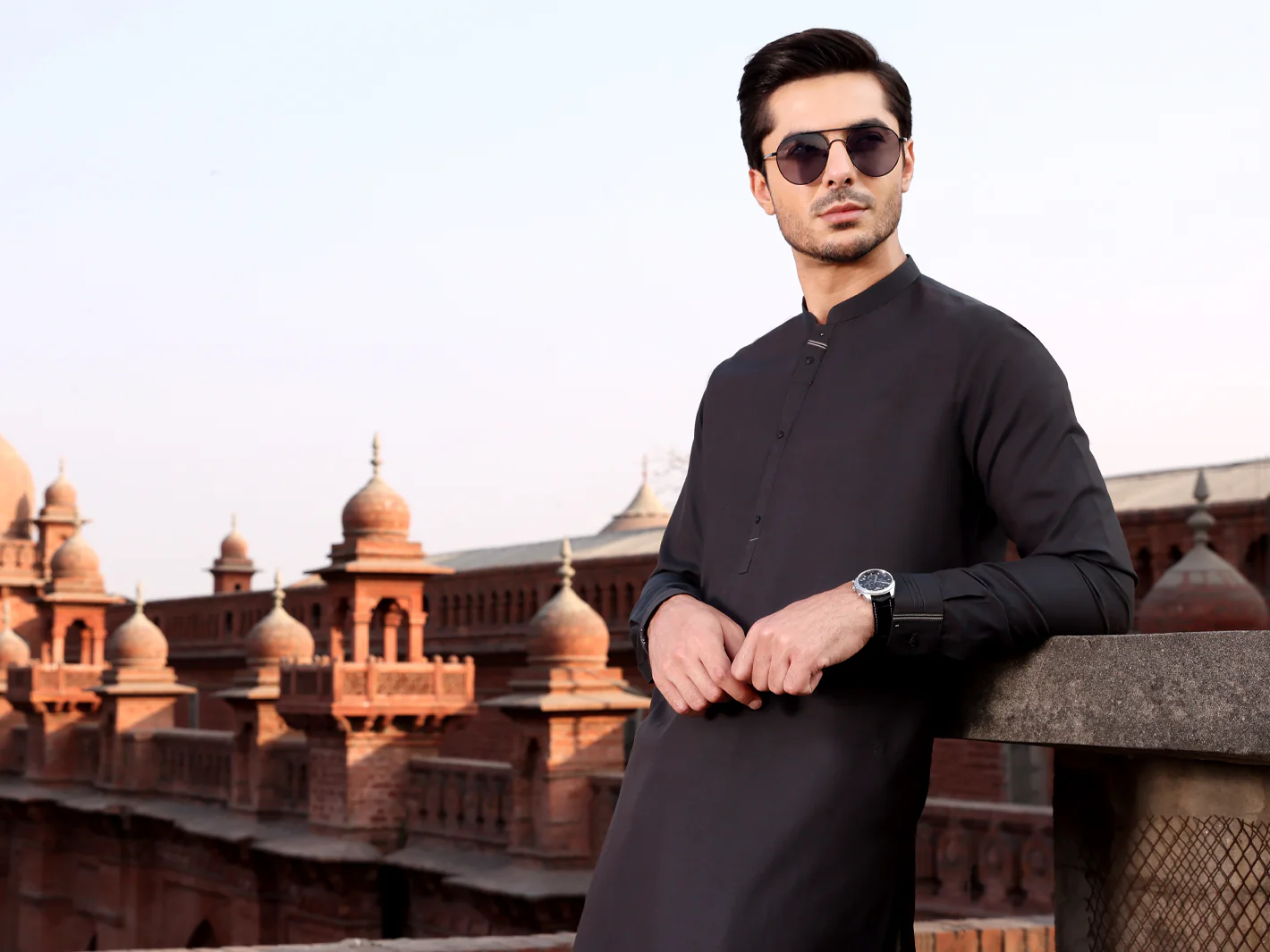 Dark Grey Blended Kameez Shalwar - AL-KS-2612 - Image 3