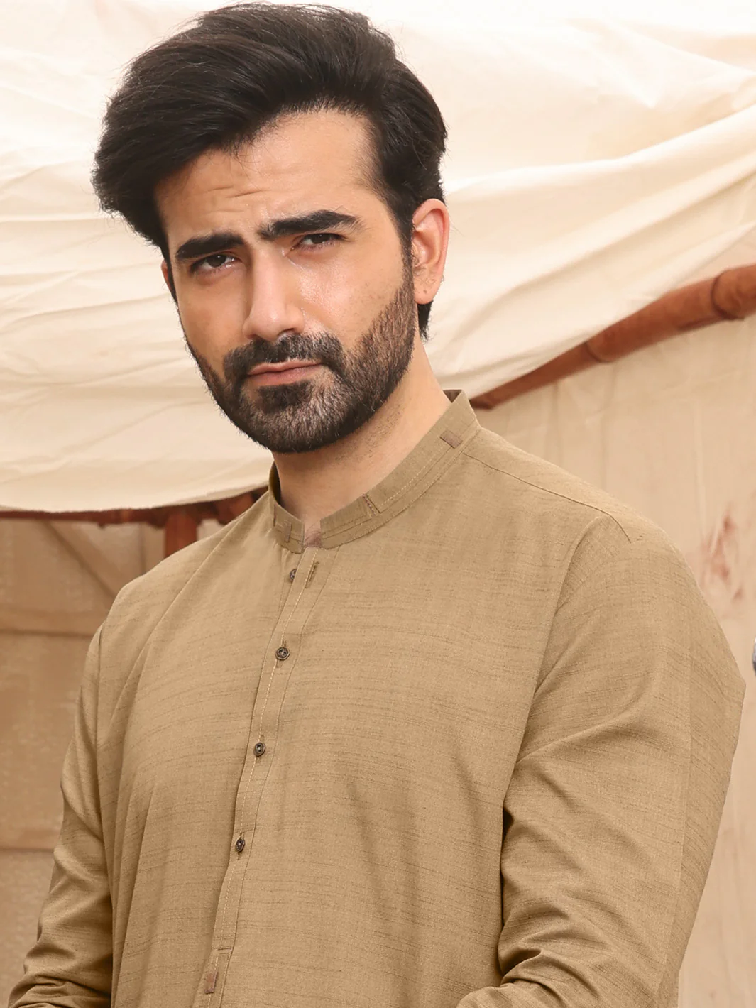 Light Green Blended Kameez Shalwar - AL-KS-2625 - Image 2