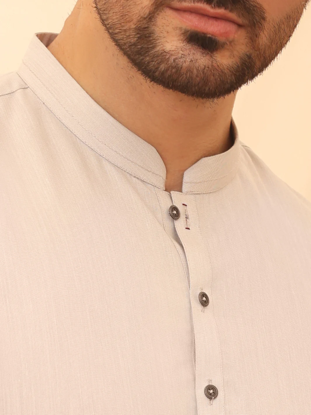 Light Grey Blended Kameez Shalwar - AL-KS-2635 - Image 3