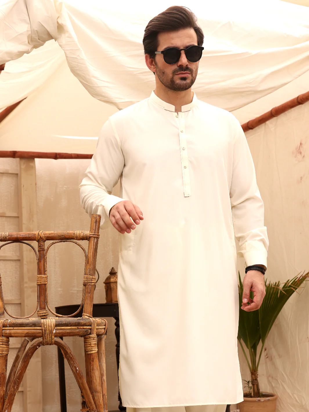 Off White Kameez Shalwar - AL-KS-2637 - Image 2