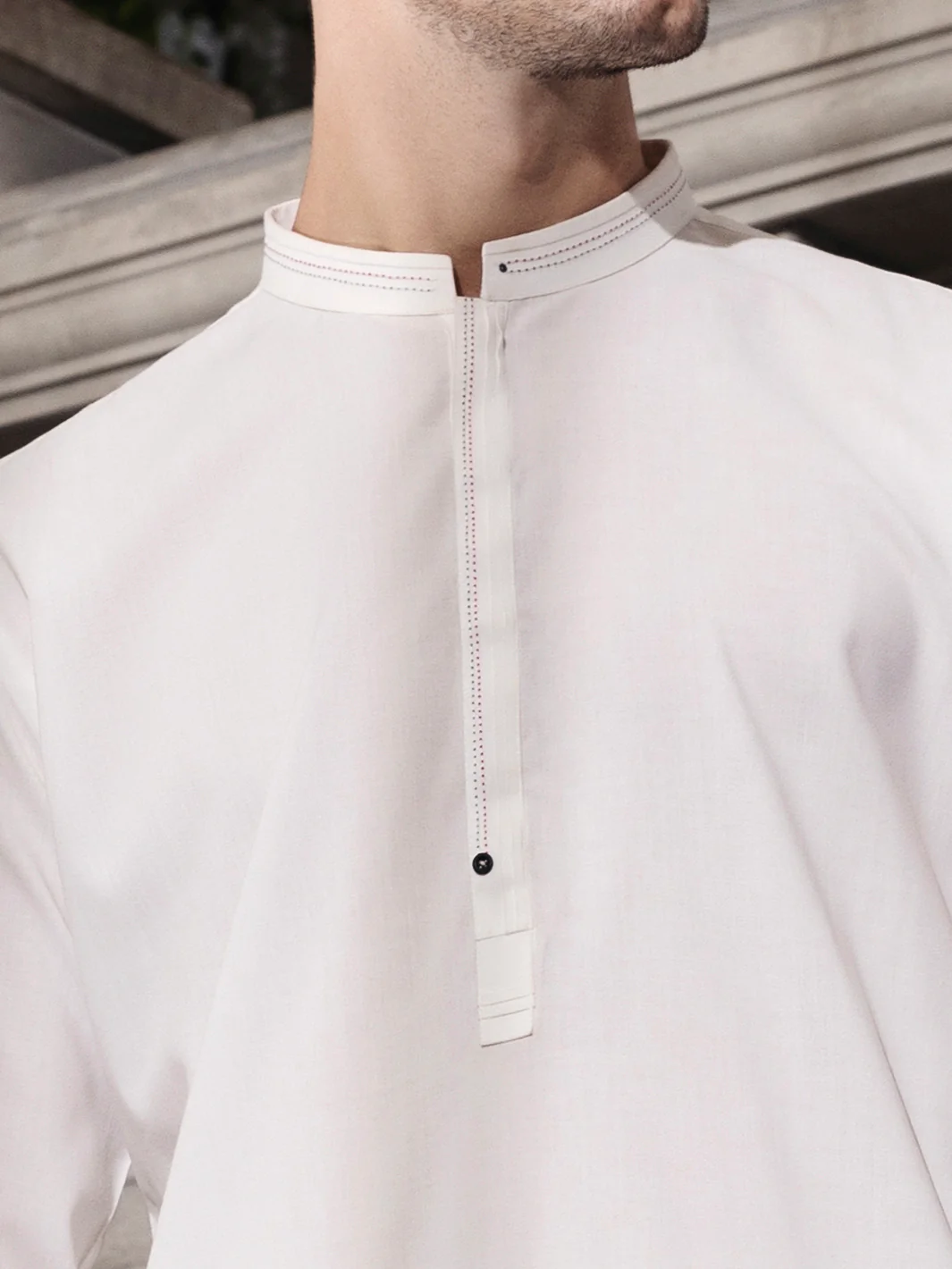 Off White Kameez Shalwar - AL-KS-2658 - Image 3