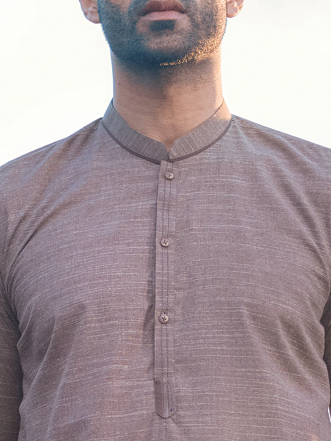 Brown Textured Kurta Shalwar - AL-KS-2659 - Image 2