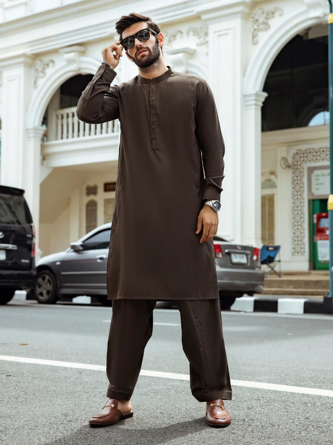 Green Kurta Shalwar - AL-KS-2664 - Image 3