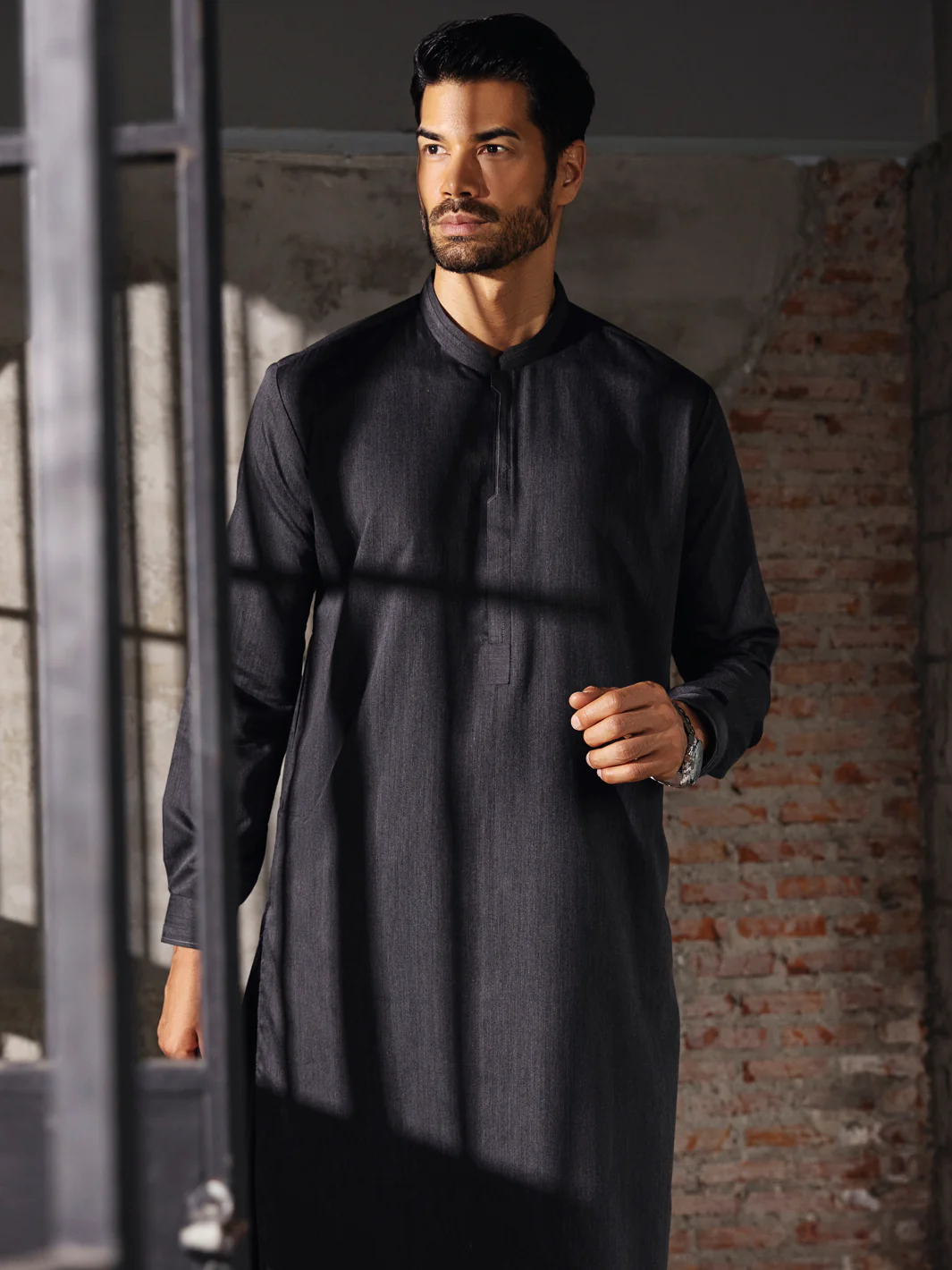 Grey Kameez Shalwar - AL-KS-2666 - Image 3