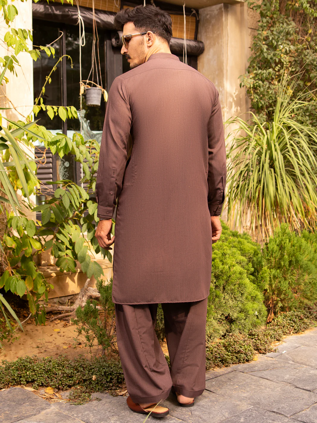 Brown Blended Kurta Shalwar - AL-KS-2669 - Image 5