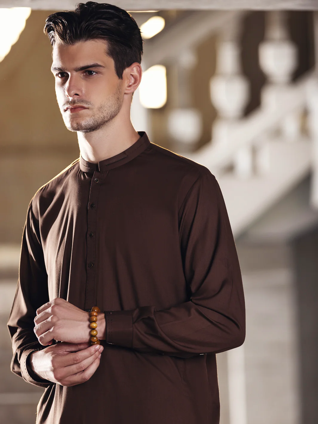 Brown Kameez Shalwar - AL-KS-2675 - Image 3