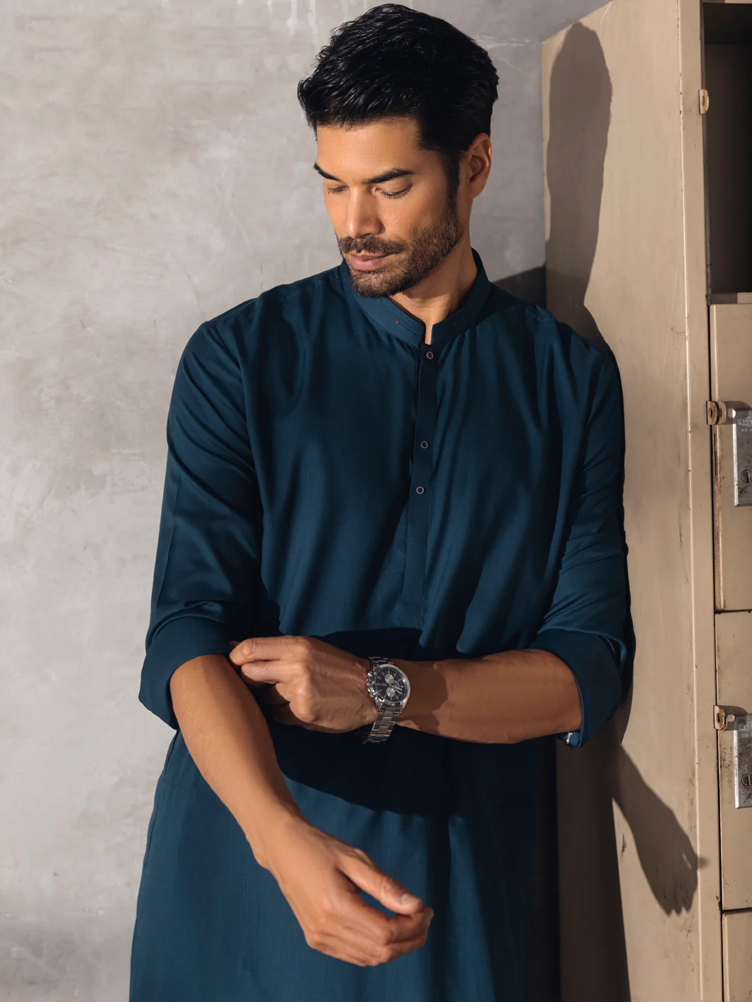 Green Kameez Shalwar - AL-KS-2677 - Image 3