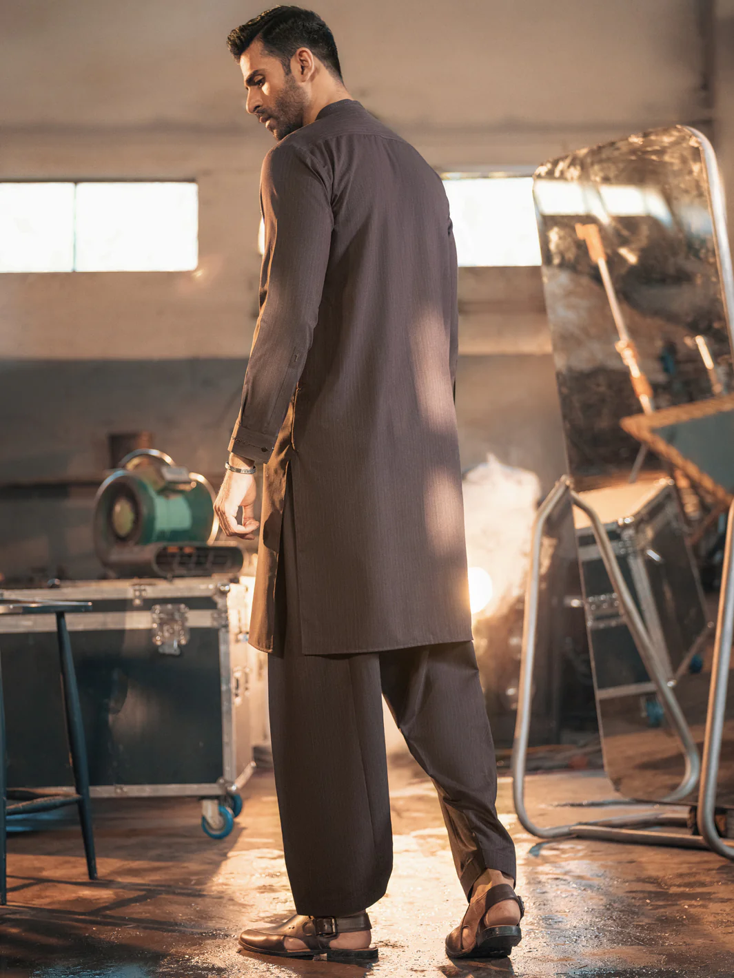 Deep Purple Blended Kurta Shalwar - AL-KS-2683 - Image 3
