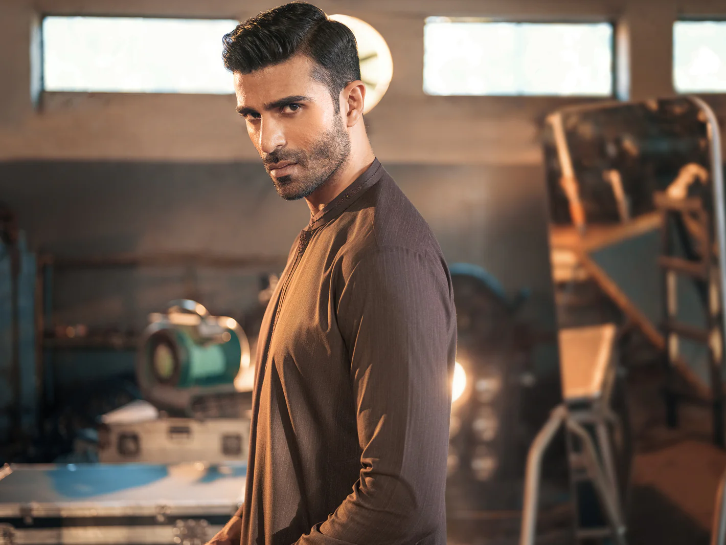 Deep Purple Blended Kurta Shalwar - AL-KS-2683 - Image 4