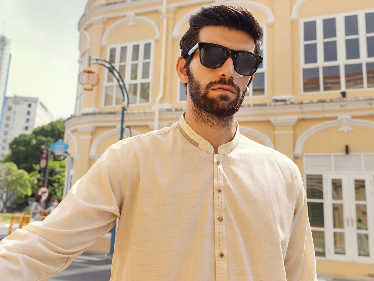 Cream Kurta Shalwar - AL-KS-2705 - Image 3