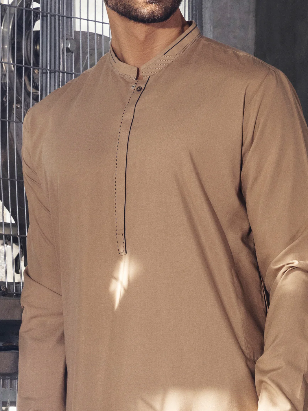 Khaki Kameez Shalwar - AL-KS-2711 - Image 2