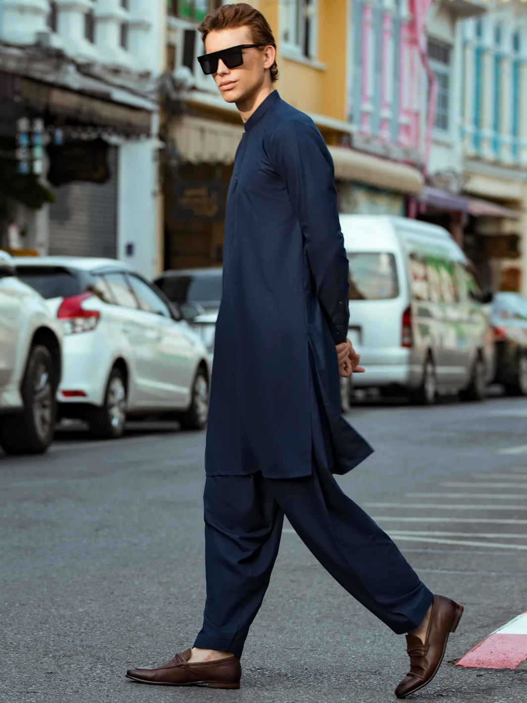 Blue Kurta Shalwar - AL-KS-2716 - Image 5