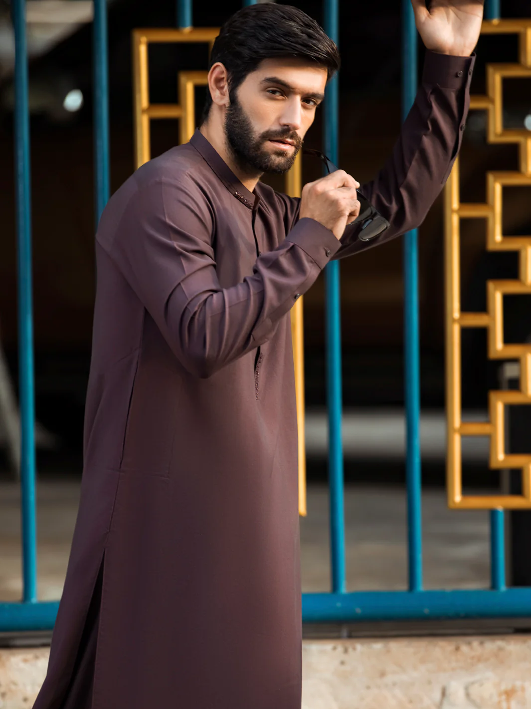 Burgundy Kurta Shalwar - AL-KS-2726 - Image 3
