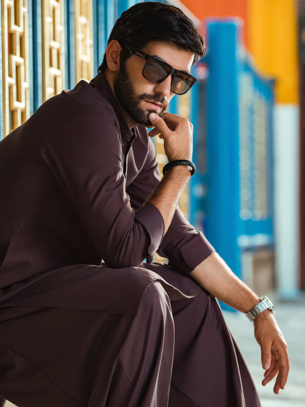 Burgundy Kurta Shalwar - AL-KS-2726 - Image 4