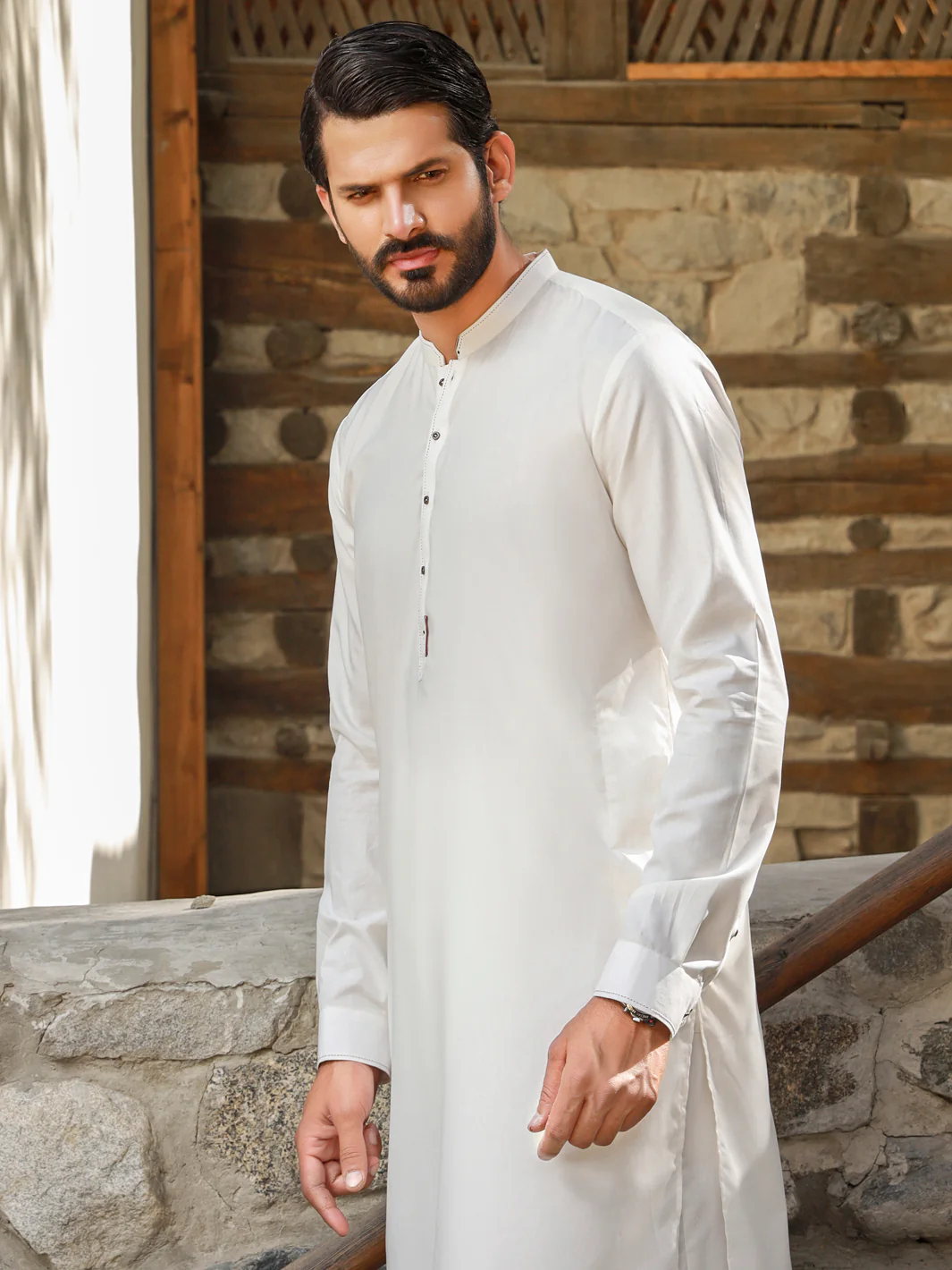 OFF WHITE KAMEEZ SHALWAR - AL-KS-2745 - Image 2