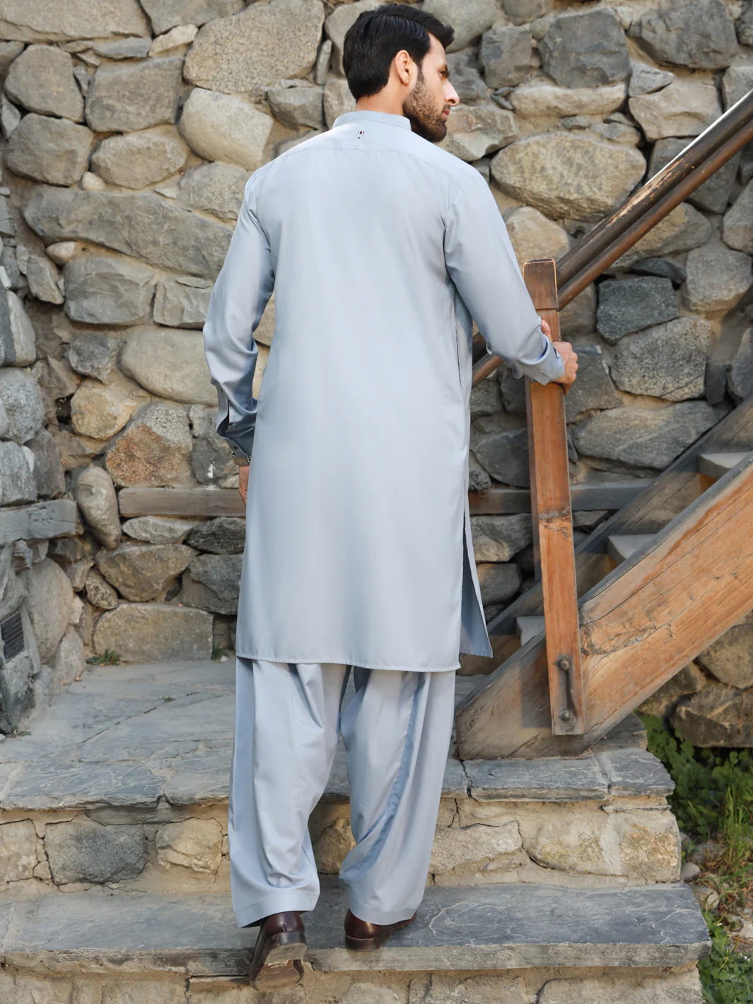 Light Blue Kameez Shalwar - AL-KS-2747 - Image 3