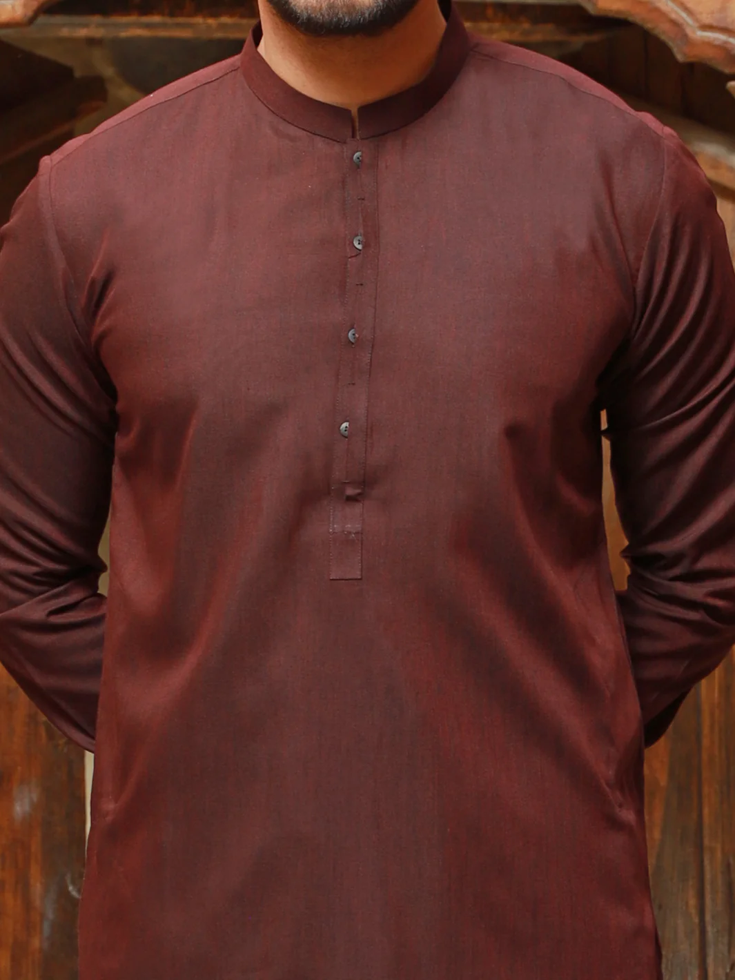Maroon Kameez Shalwar - AL-KS-2756 - Image 2