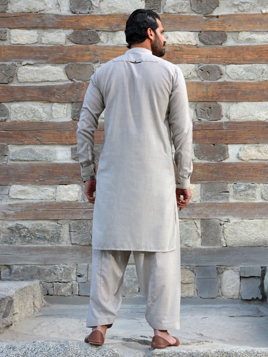 Light Grey Kameez Shalwar - AL-KS-2757 - Image 4