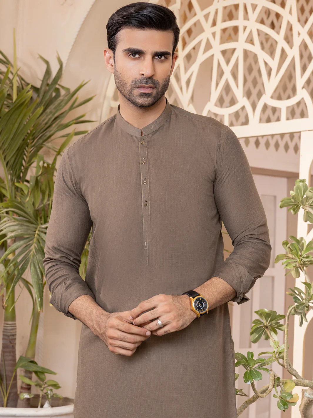 Olive Green Kameez Shalwar - AL-KS-2761 - Image 2