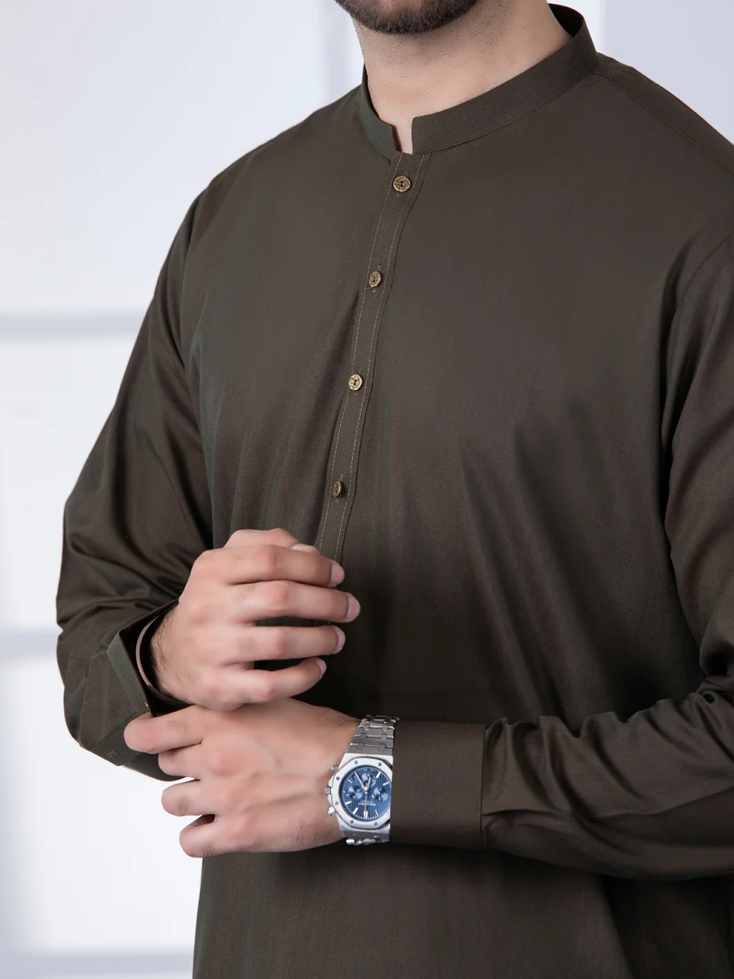 Green Blended Kameez Shalwar - AL-KS-2766 - Image 3