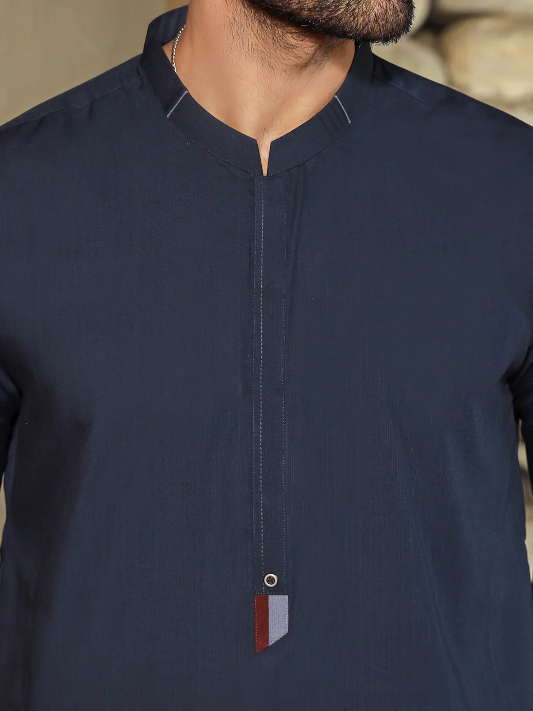 Navy Blue Kameez Shalwar - AL-KS-2774 - Image 4