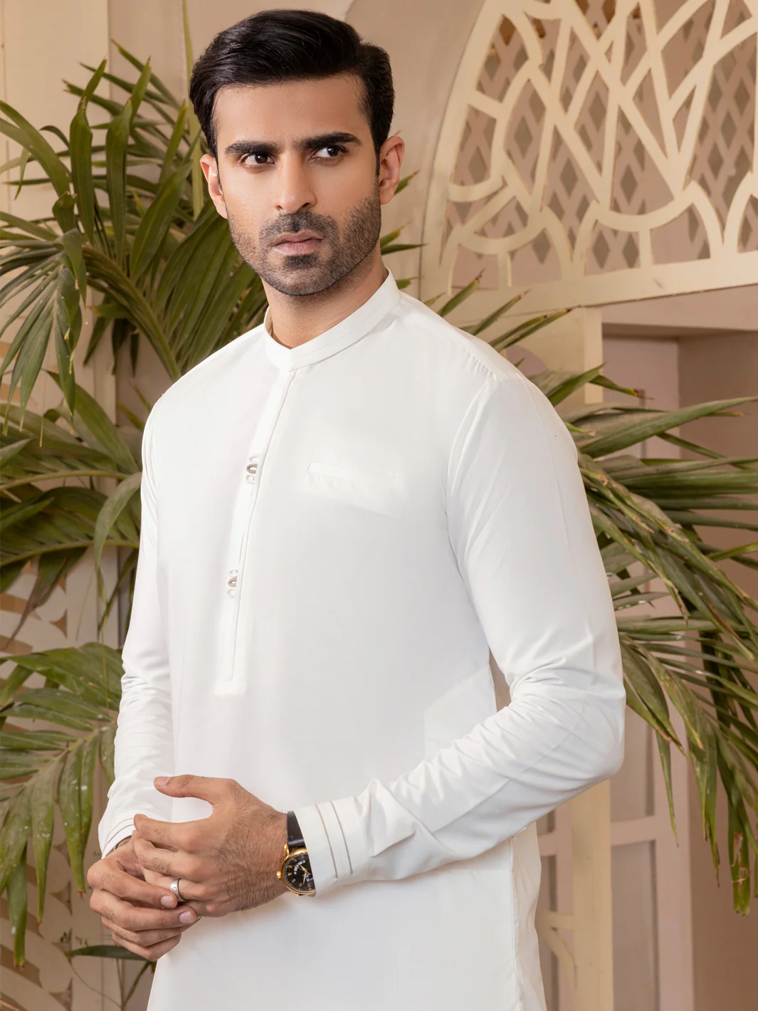 White Kameez Shalwar - AL-KS-2775 - Image 2