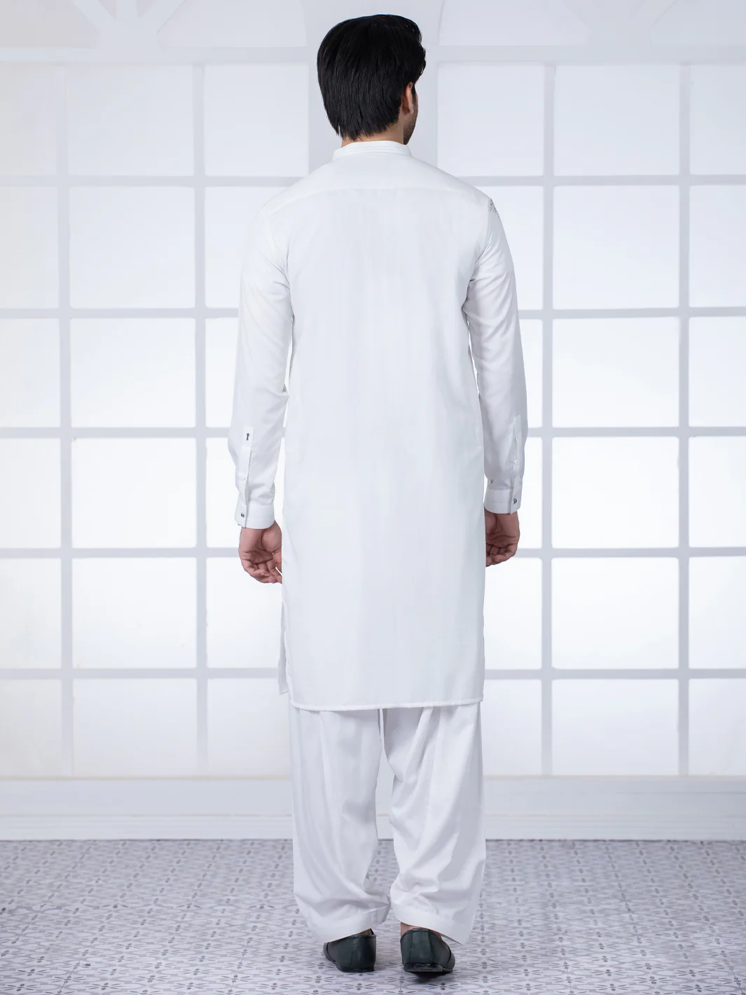 White Kameez Shalwar - AL-KS-2804 - Image 2