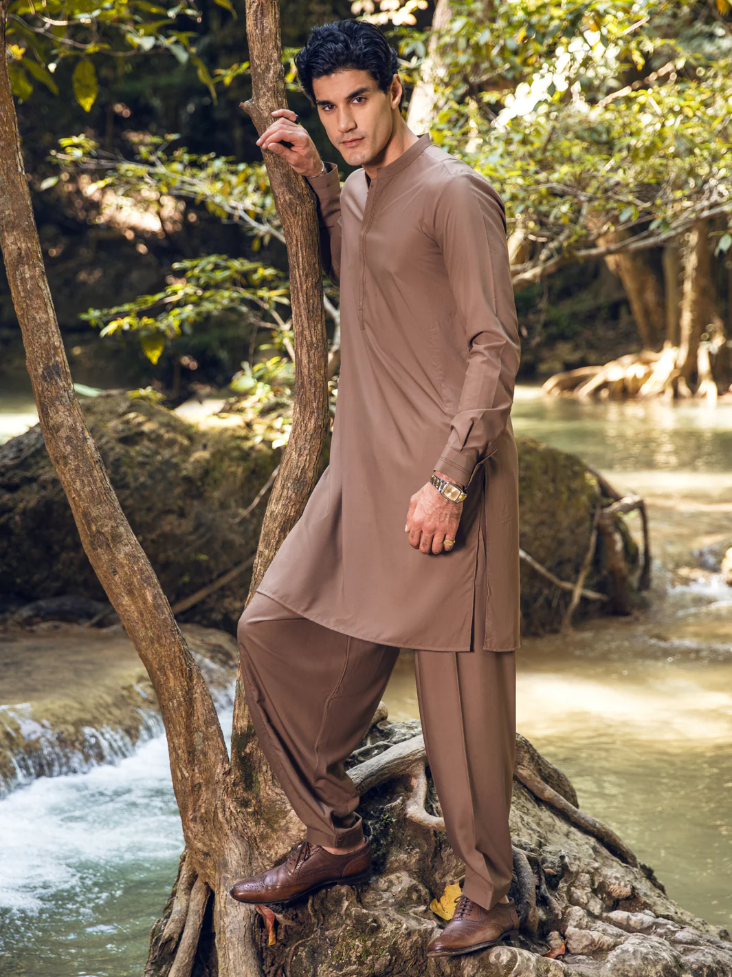 Brown Kameez Shalwar - AL-KS-2820