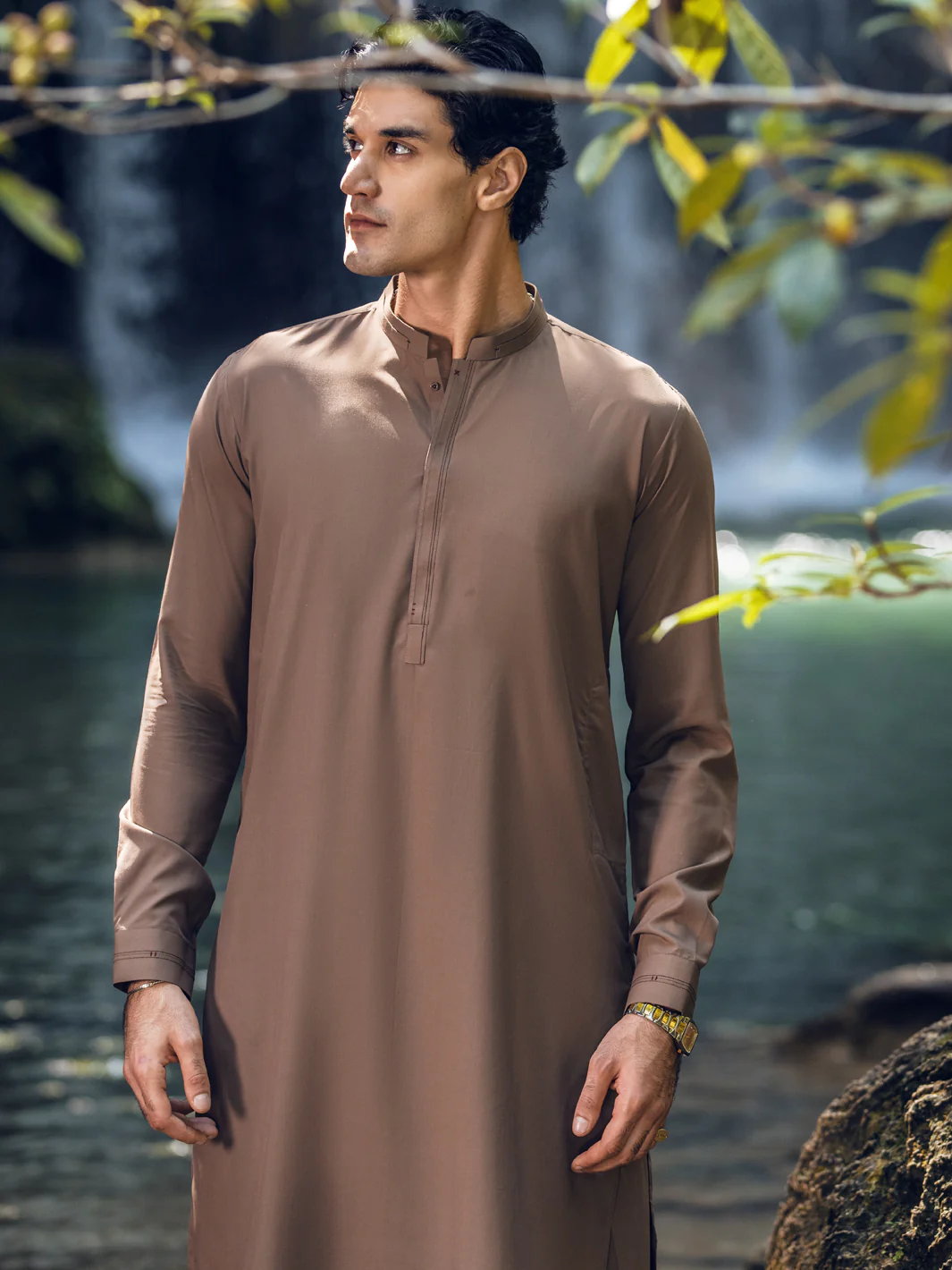 Brown Kameez Shalwar - AL-KS-2820 - Image 2