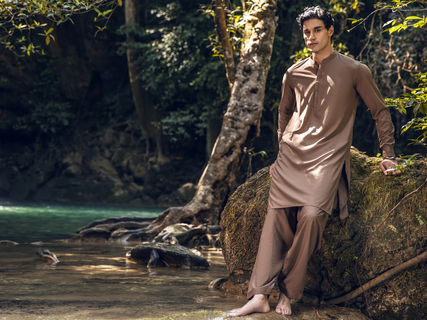 Brown Kameez Shalwar - AL-KS-2820 - Image 4