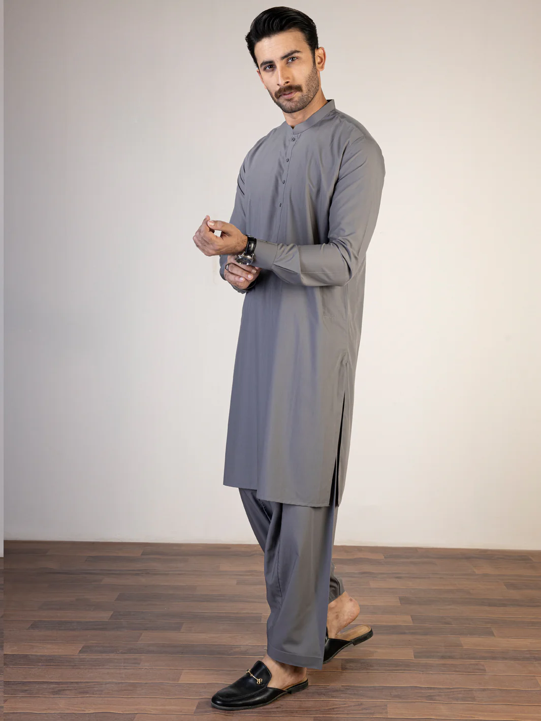 Grey Kameez Shalwar - AL-KS-2822