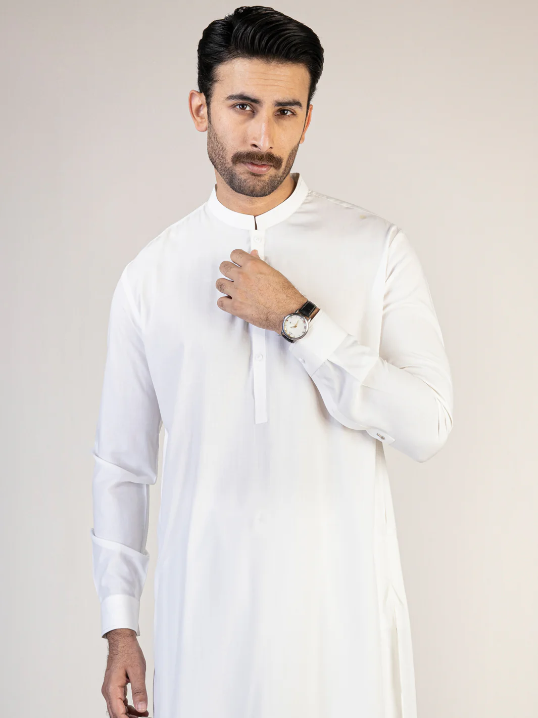 White Kameez Shalwar - AL-KS-2824 - Image 4