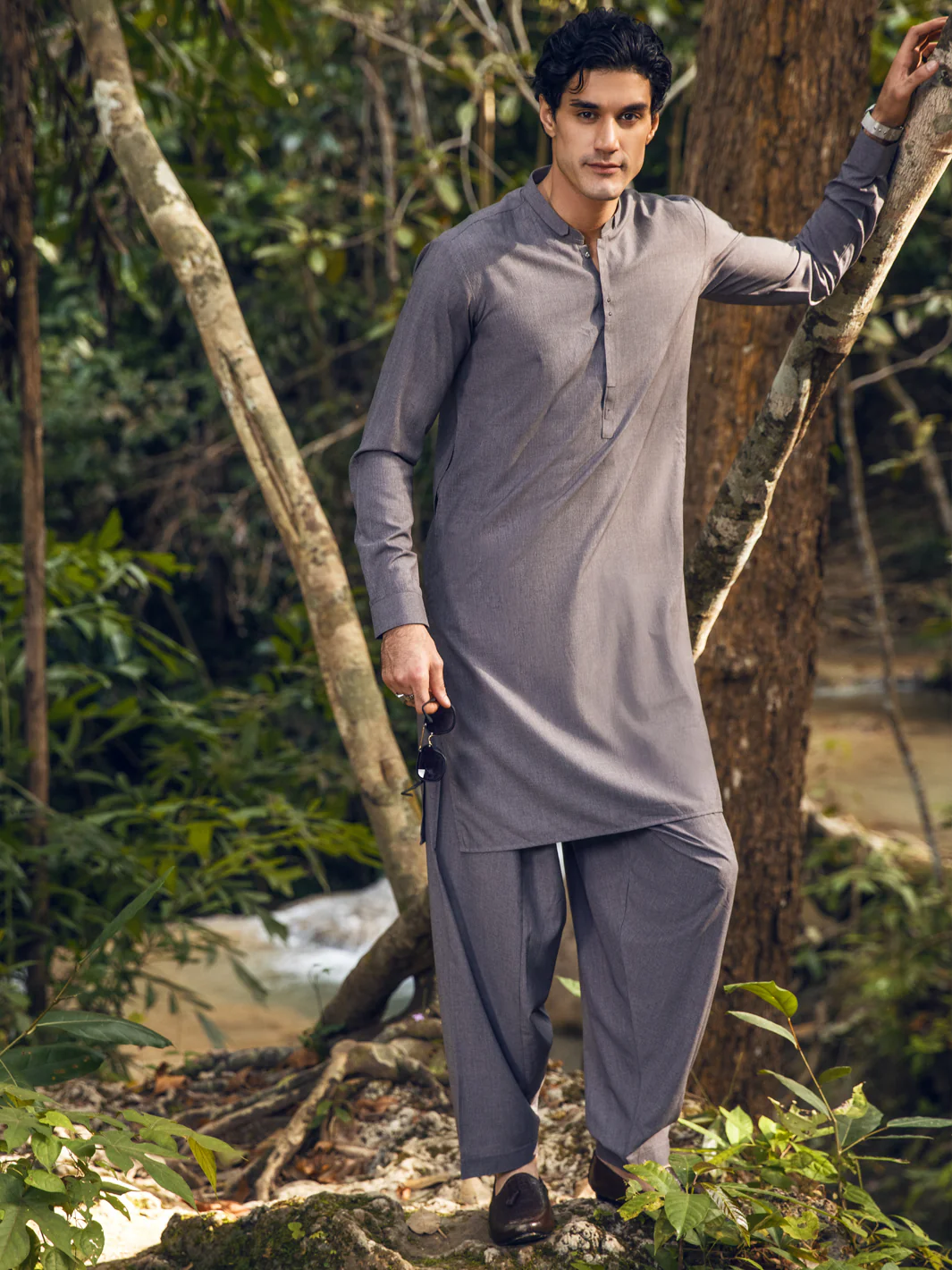 Grey Kameez Shalwar - AL-KS-2826