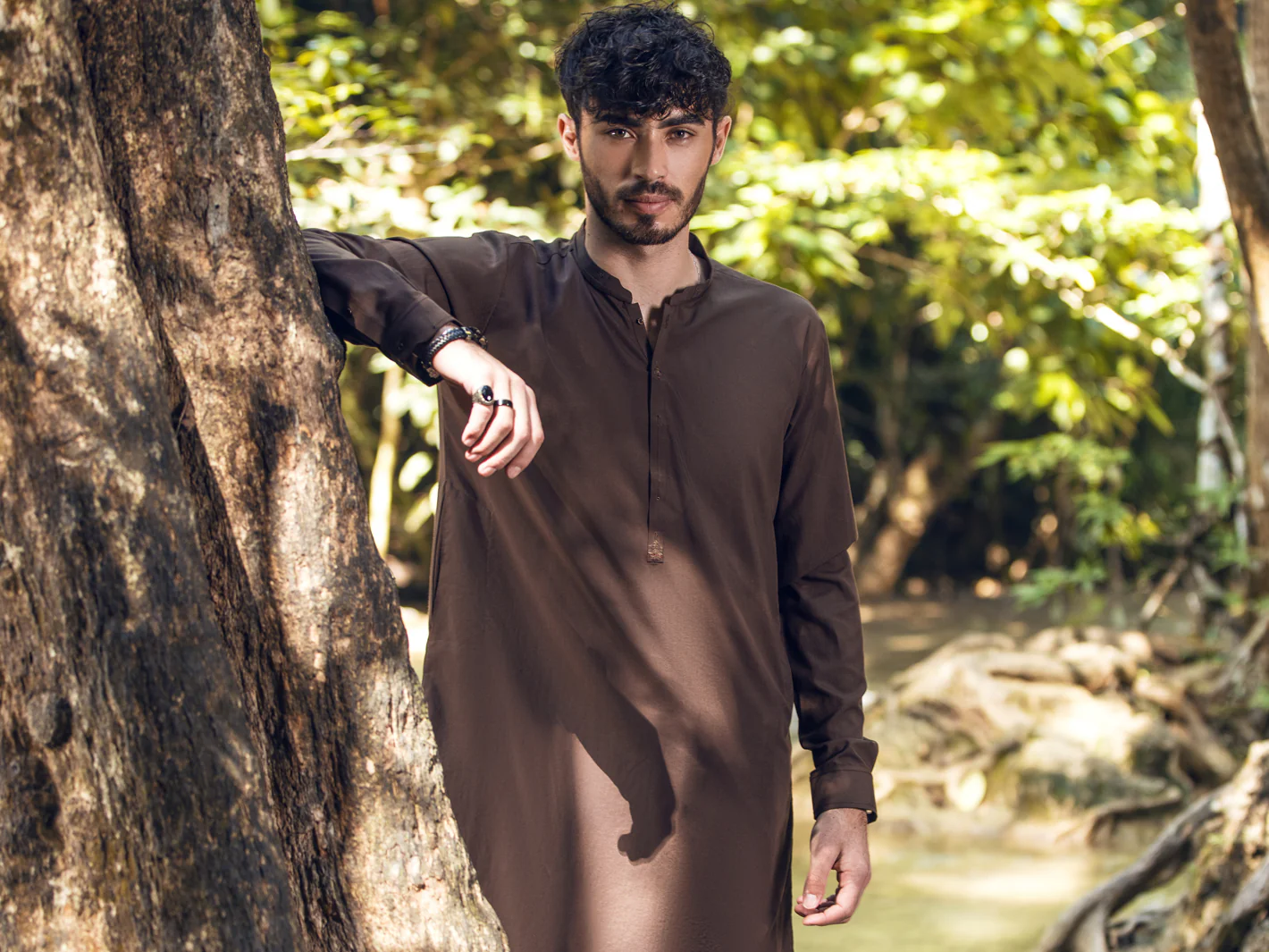 Brown Kameez Shalwar - AL-KS-2838 - Image 4