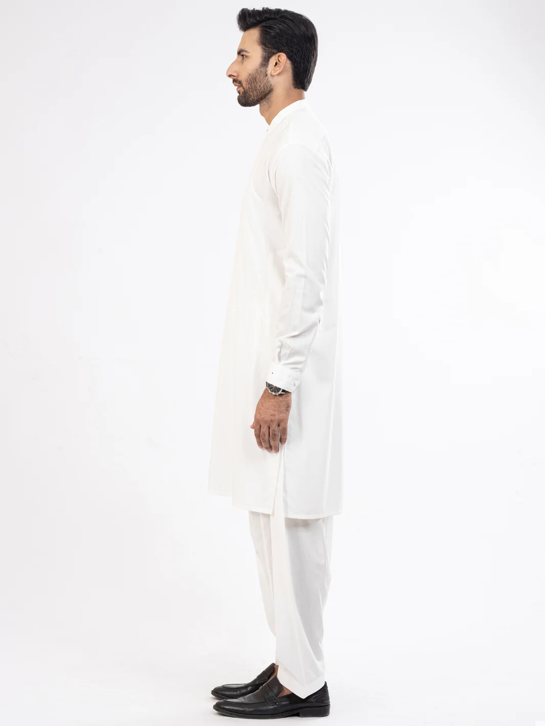 White Kameez Shalwar - AL-KS-2839 - Image 3