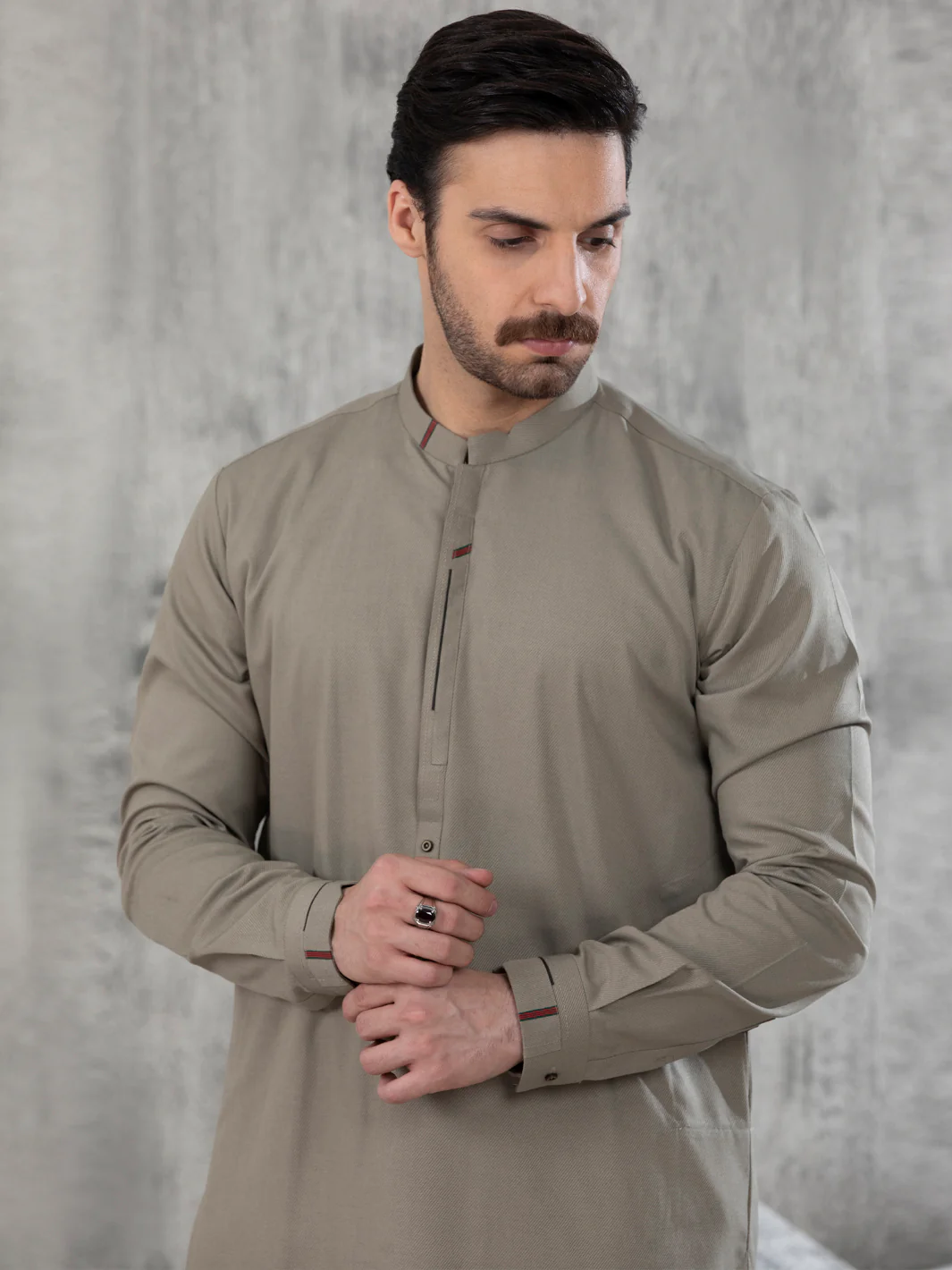 Green Blended Kameez Shalwar - AL-KS-2843 - Image 5