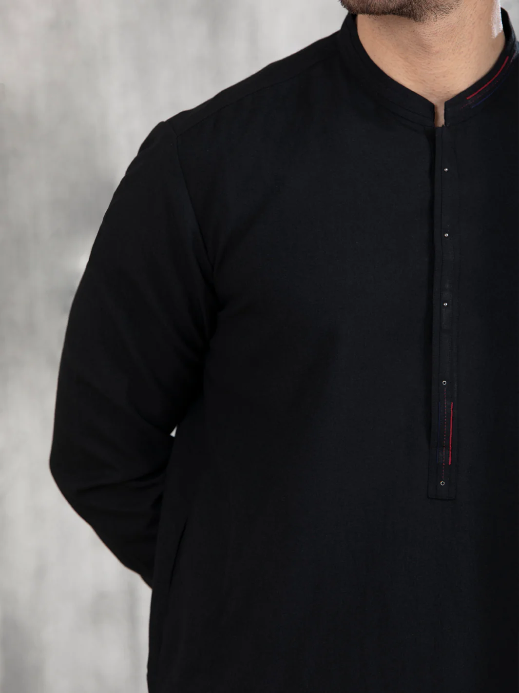 Black Blended Kameez Shalwar - AL-KS-2846 - Image 3