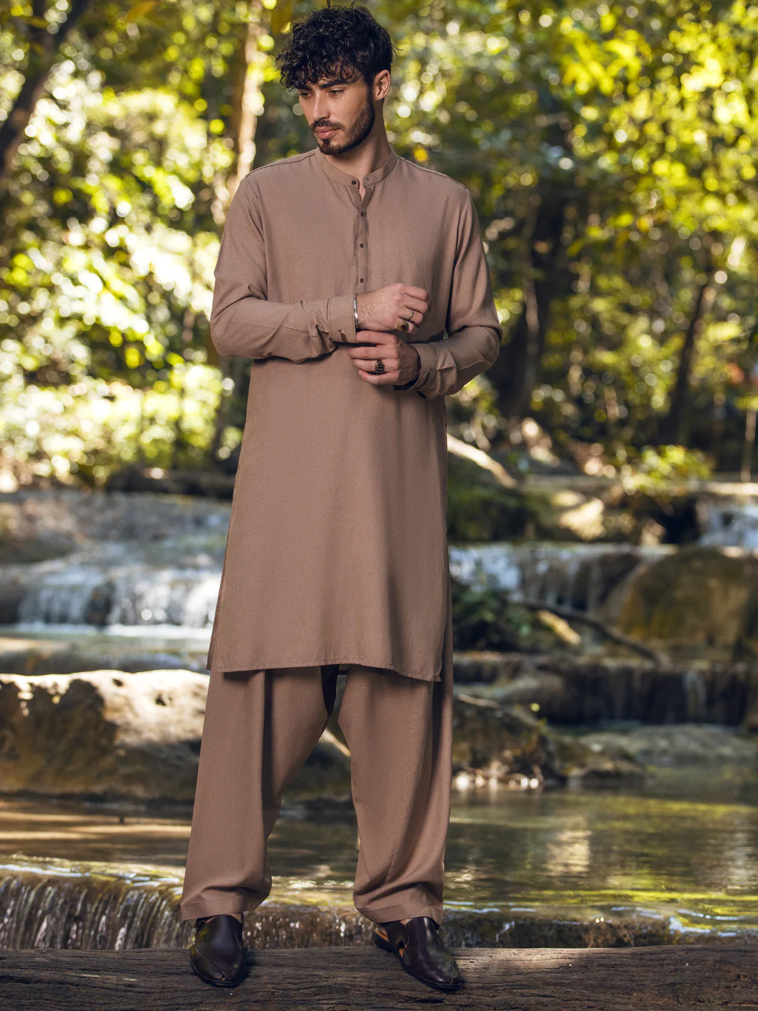 Beige Kameez Shalwar - AL-KS-2847