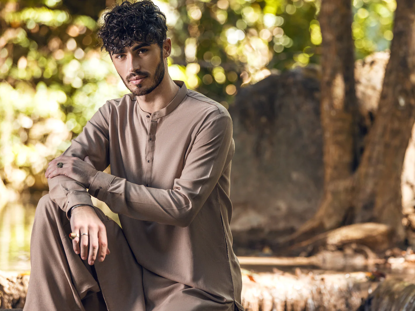 Beige Kameez Shalwar - AL-KS-2847 - Image 4